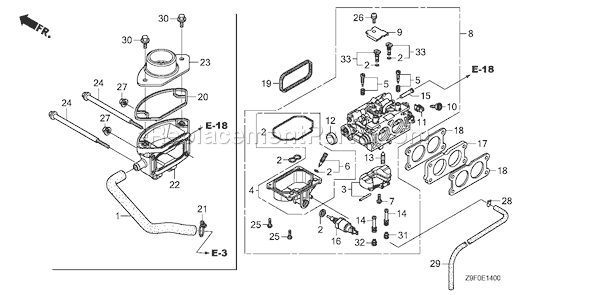 Honda GXV690R (Type TAF)(VIN# GJARK-1000001) Small Engine Page C Diagram
