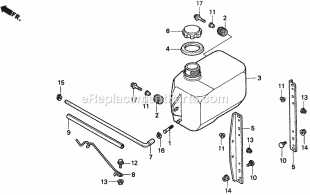 Honda H2013HK1 (Type SAC)(VIN# MZBF-6100001) Lawn Tractor Fuel Tank And Gasket Kit Diagram