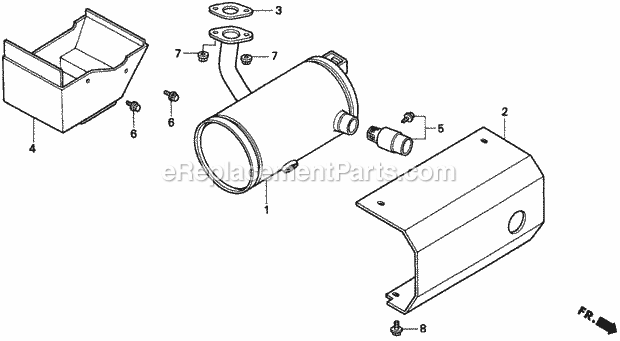 Honda H2013K1 (Type SDAC)(VIN# MZBF-6100001) Lawn Tractor Muffler Diagram