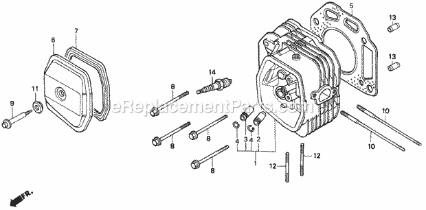 Honda H2113 (Type HDA)(VIN# MZBF-6200001) Lawn Tractor Cylinder Head Diagram