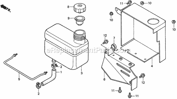 Honda H2113 (Type HDA)(VIN# MZBF-6200001) Lawn Tractor Oil Tank Diagram