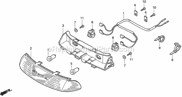 Honda H2113 (Type HMA)(VIN# MZBF-6200001) Lawn Tractor Headlight (2) Diagram