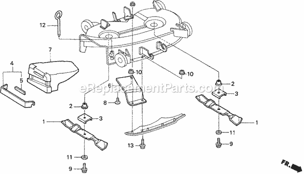 Honda H2113 (Type HMA)(VIN# MZBF-6200001) Lawn Tractor Rotary Blade (2) Diagram