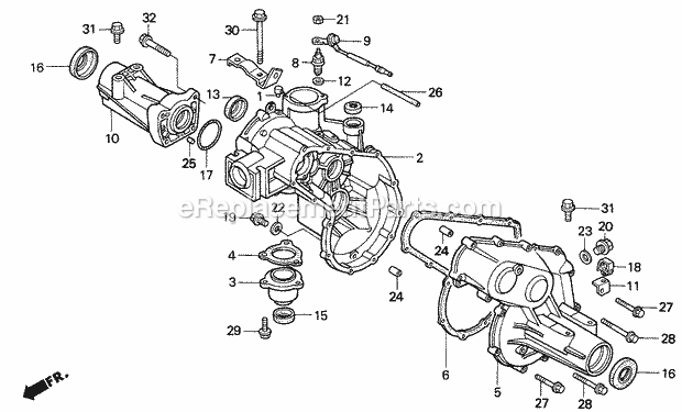 Honda H4013 (Type SA/B)(VIN# GJAA-1000001-9999999) Lawn Tractor Page R Diagram