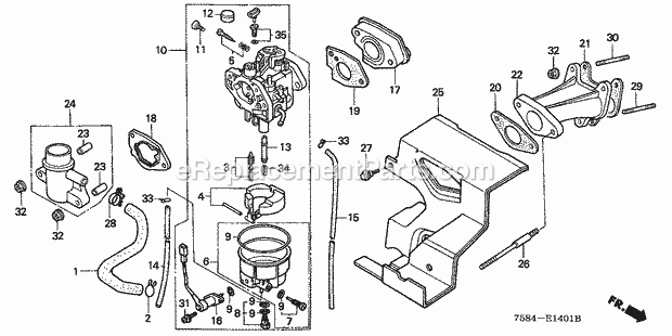 Honda H4514H (Type HSA/B)(VIN# GA01-1100001-9999999) Lawn Tractor Page I Diagram