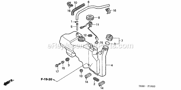 Honda H5518 (Type A2/B)(VIN# GAAD-1000001-1016931) Multi Purpose Tractor Page AG Diagram