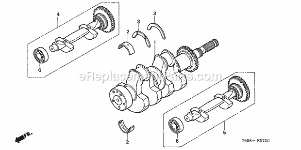 Honda H5518 (Type A2/C)(VIN# GAAD-1000001-1016931) Multi Purpose Tractor Page F Diagram