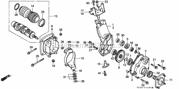 Honda H5518 (Type AC2/A)(VIN# GAAD-1000001-1016931) Multi Purpose Tractor Rear Final Case Diagram