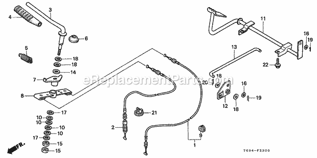 Honda H5518 (Type AC4/B)(VIN# GAAD-1000001-9999999) Multi Purpose Tractor Throttle Lever Diagram