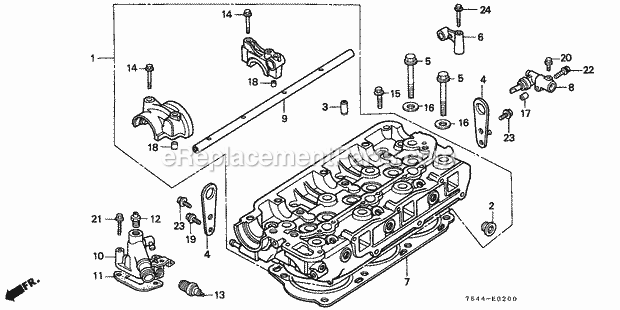 Honda H6522 (Type A2/A)(VIN# GRB-1000001-1006713) Compact Tractor Page B Diagram