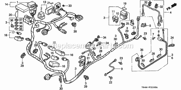 Honda H6522 (Type A2/A)(VIN# GRB-1000001-1006713) Compact Tractor Page AW Diagram