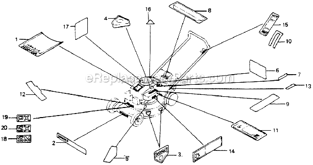 Honda HR194 (SXA)(Vin#HR194-1000001) Lawn Mower Labels Diagram