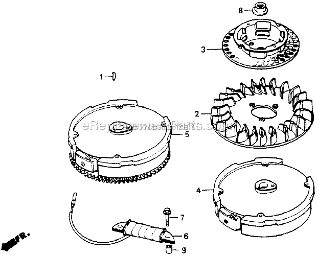 Honda HR194 (SXA)(Vin#HR194-1000001) Lawn Mower Flywheel Diagram