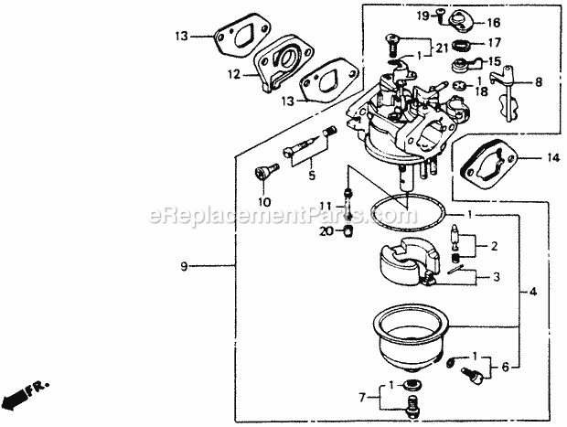 Honda HR194 (Type PXA)(VIN# GXV120-1000001-9999999) Lawn Mower Page I Diagram