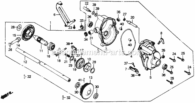 Honda HR214 (Type SMA#1)(VIN# HR214-6000001) Lawn Mower Transmission Case Diagram