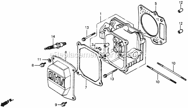 Honda HR214 (Type SMA#2)(VIN# HR214-6235981) Lawn Mower Cylinder Head Diagram