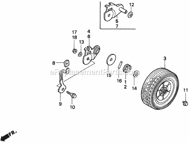 Honda HR215 (Type HMA)(VIN# MZAM-6000001) Lawn Mower Rear Wheel Diagram