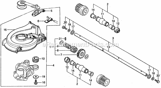 Honda HR21 (Type PDA)(VIN# GV150-2013842-2090532) Lawn Mower Driven Gear Kit, Cutter Housing Kit Diagram