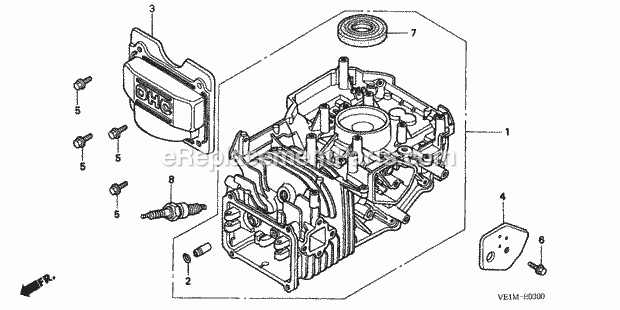 Honda HRB216 (Type HXA)(VIN# MAAA-1000001) Lawn Mower Cylinder Diagram