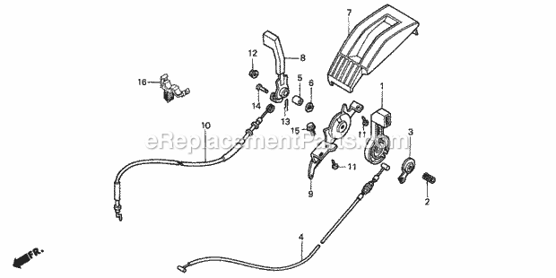 Honda HRB216 (Type TXA)(VIN# MAAA-1000001) Lawn Mower Throttle Lever Diagram