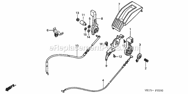 Honda HRB217 (Type TDA)(VIN# MAEA-1000001) Lawn Mower Throttle Lever Diagram
