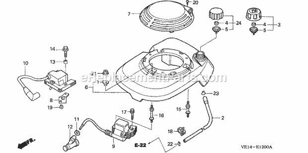 Honda HRM215K3 (Type HXA)(VIN# MZBB-6400001 to MZBB-6452724) Lawn Mower Fan Cover Diagram