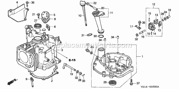Honda HRM215K3 (Type SDA)(VIN# MZBB-6400001 to MZBB-6499999) Lawn Mower Cylinder Diagram