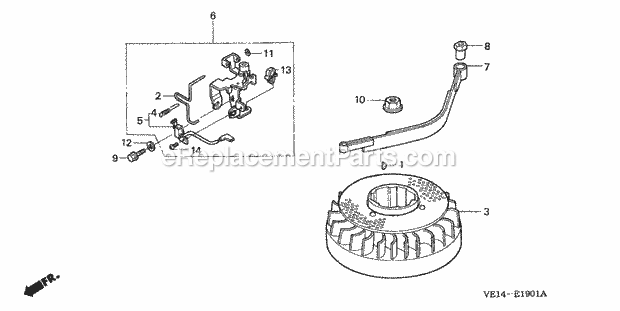 Honda HRM215K3 (Type SDA)(VIN# MZBB-6400001 to MZBB-6499999) Lawn Mower Flywheel Diagram