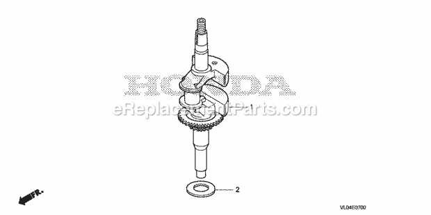 Honda HRR216K6 (Type PDAA)(VIN# MZCG-8000001 to MZCG-8199999) Lawn Mower Crankshaft Diagram