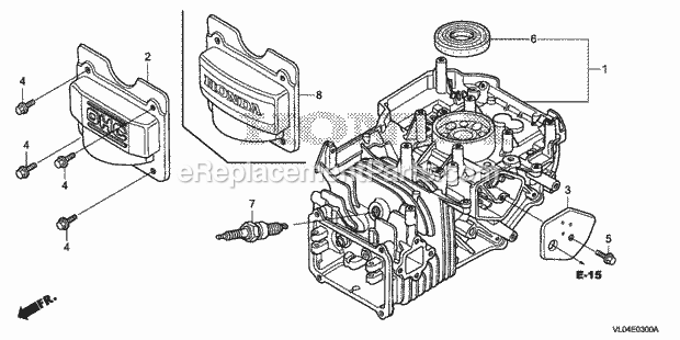 Honda HRR216K7 (Type PDAA)(VIN# MZCG-8200001) Lawn Mower Cylinder Barrel Diagram