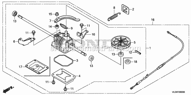 Honda HRR216K7 (Type VKAA)(VIN# MZCG-8200001) Lawn Mower Transmission (1) Diagram