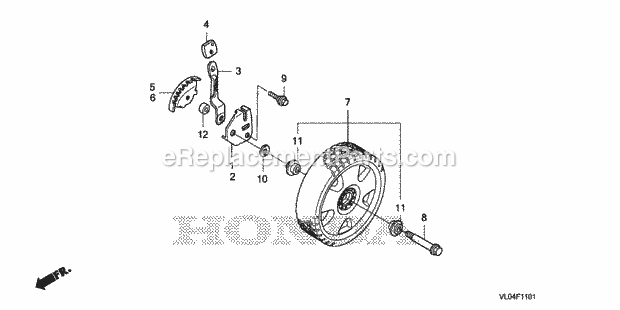 Honda HRR216K7 (Type VXAA)(VIN# MZCG-8200001) Lawn Mower Front Wheel (2) Diagram