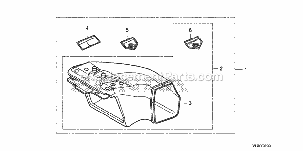 Honda HRR216K7 (Type VXAA)(VIN# MZCG-8200001) Lawn Mower Side Discharge Kit Diagram