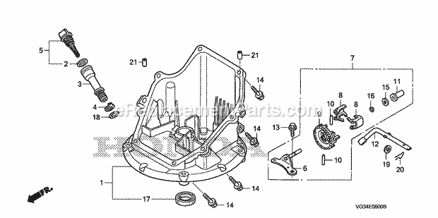 Honda HRS216K5 (Type PKAA)(VIN# GJARA-1000001-9999999) Lawn Mower Oil Pan Diagram