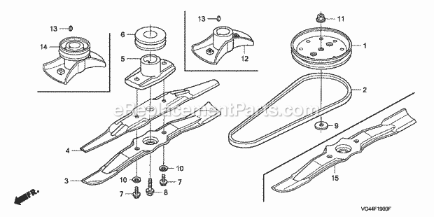 Honda HRT216 (Type SDA)(VIN# MZCG-6000001 to MZCG-6195138) Lawn Mower Rotary Blade (1) Diagram