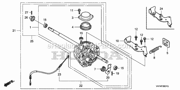 Honda HRX217K2 (Type HXAA)(VIN# MAGA-1500001) Lawn Mower Transmission (2) Diagram