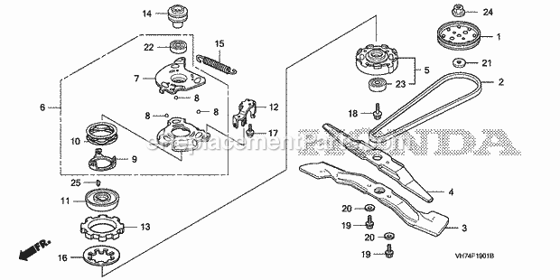 Honda HRX217K4 (Type HYAA)(VIN# GJAAA-1000001-9999999) Lawn Mower Rotary Blade (2) Diagram