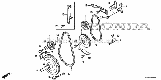 Honda HS724K1 (Type WA)(VIN# GCBUT-1000001-9999999) Snow Blower Driven Pulley (1) Diagram