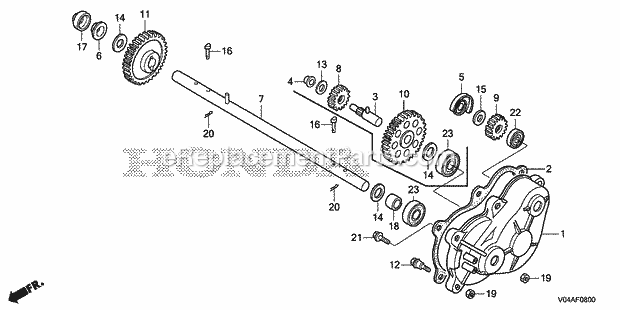 Honda HS724K1 (Type WA)(VIN# GCBUT-1000001-9999999) Snow Blower Right Transmission Case Diagram