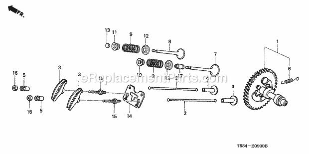 Honda HS828K1 (Type WAS)(VIN# GC04-3000001-3945545) Snow Blower Page F Diagram