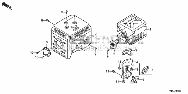 Honda HS928K1 (Type TAS)(VIN# GCBHT-1000001-9999999) Snow Blower Muffler Diagram