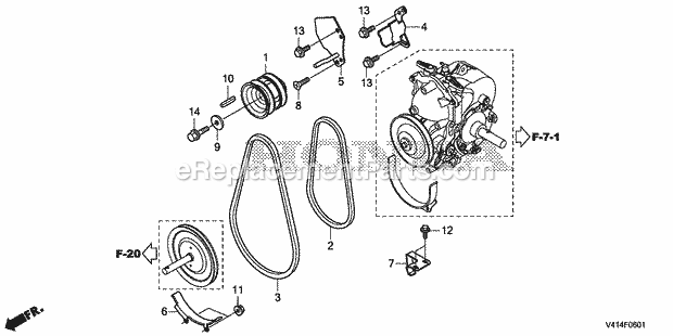 Honda HSS928A (Type AW)(VIN# GCBHT-1000001-9999999) Snow Blower Driven Pulley (2) Diagram