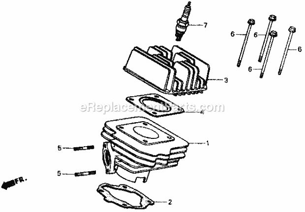 Honda NB50M (1985) Scooter Cylinder Diagram