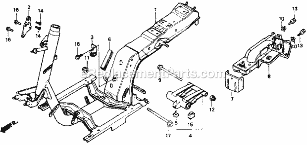 Honda NB50M (1985) Scooter Frame Diagram