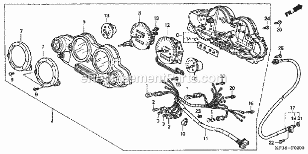 Honda NSS250A (2001) Scooter Speedometer Diagram