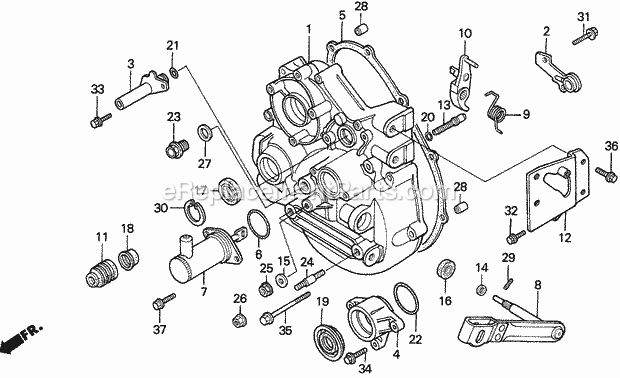 Honda RT5000 (Type A)(VIN# GC05-1000001-9999999) Multi Purpose Tractor Page R Diagram