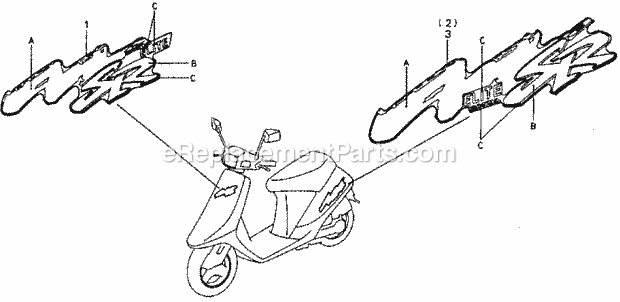 Honda SA50 (1992) Scooter Mark 92-93 Diagram