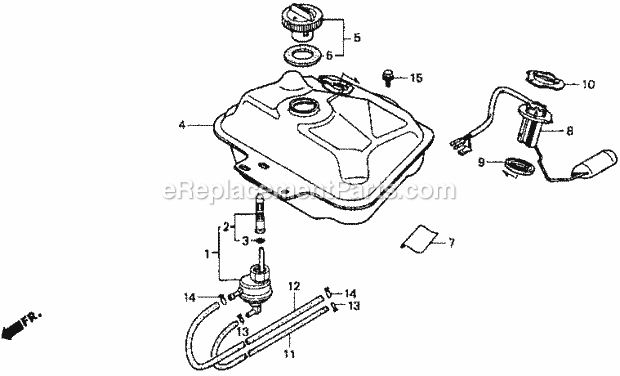 Honda SA50 (1992) Scooter Fuel Tank Diagram