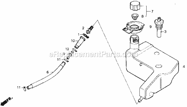 Honda SE50 (1987) Scooter Oil Tank Diagram