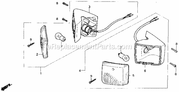 Honda SE50 (1987) Scooter Front Turn Signal Diagram